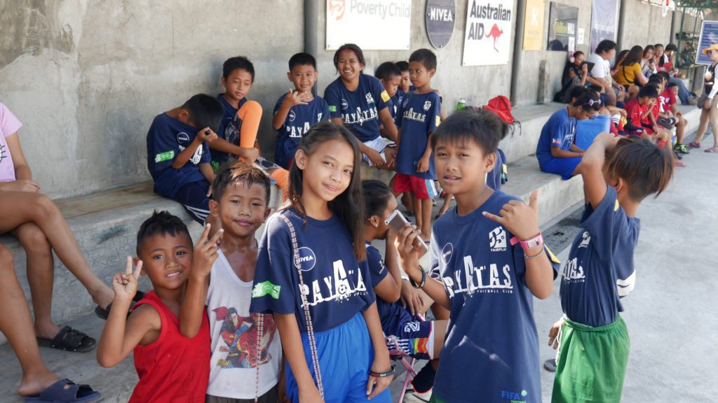 Children at Fairplay Sports Centre in Payatas